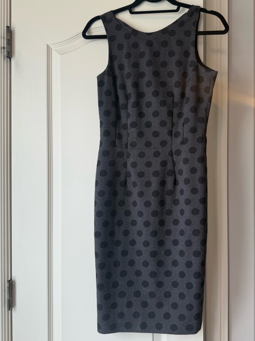 Emporio Armani Black Polka Dot Midi Sheath Dress - Picture 3 of 5